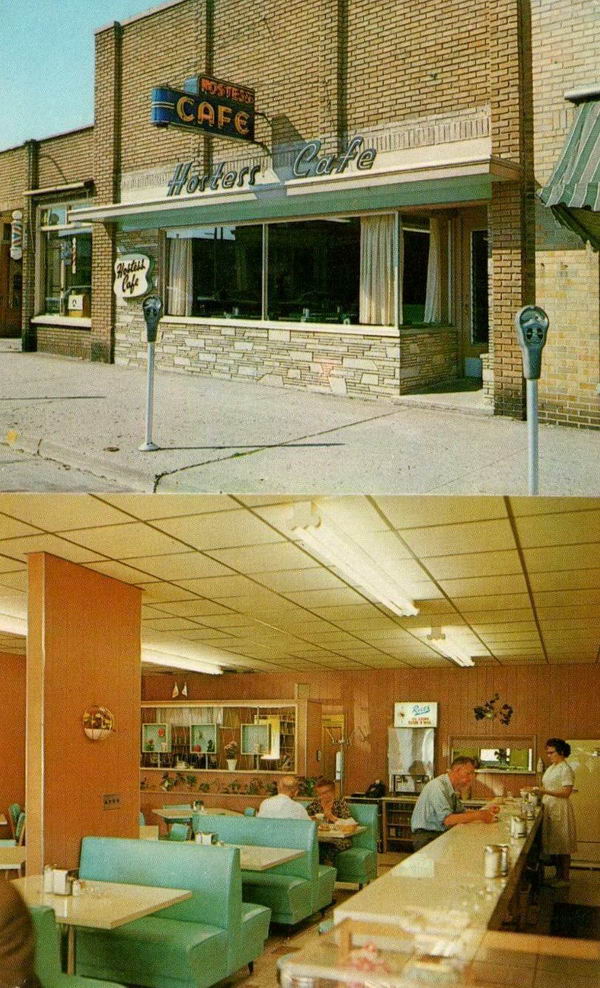 Hostess Cafe - Old Postcard Photo (newer photo)